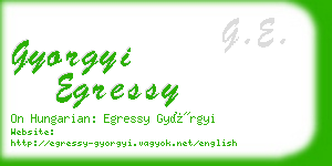 gyorgyi egressy business card